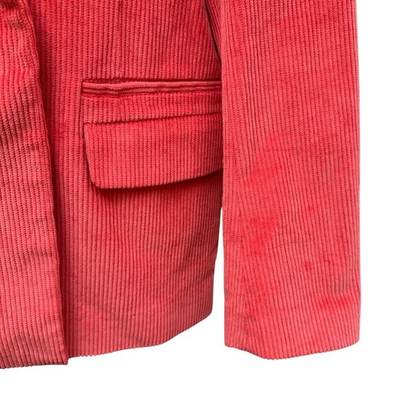 Adidas Corduroy Boyfriend Blazer Small Coral Womens Jacket Logo Oversized NWOT - Picture 12 of 16